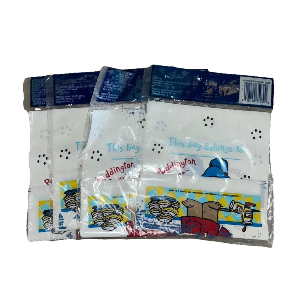 Paddington Bear Party Gift Bags (8) Lot Of 4 American Greetings 1998 Vintage‎